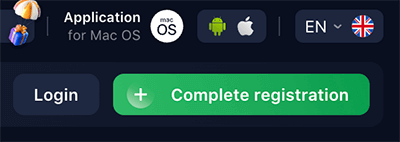 Click Registration button at 1Win Click Registration button